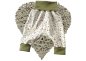 Preview: Handmade Babyhose Pumphose Design Sophia ecru, Bündchen moosgrün